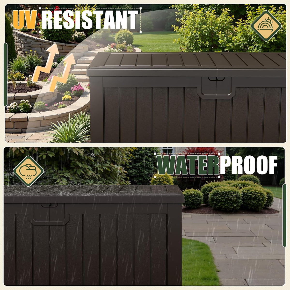 jummico hdpe 250 gallon deck box double-wall with, side view