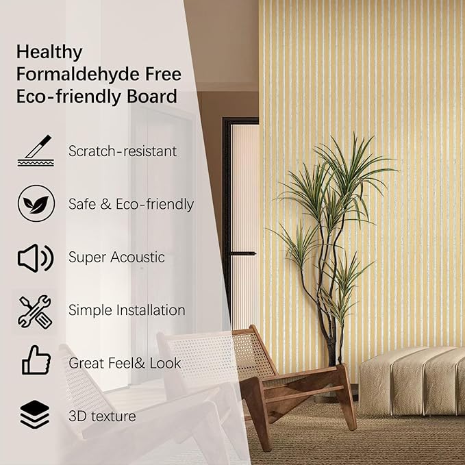 ARMURO Wall Panels for Interior Wall Decor, Oak Wood Veneer Acoustic Wall Panels (2-Pack)