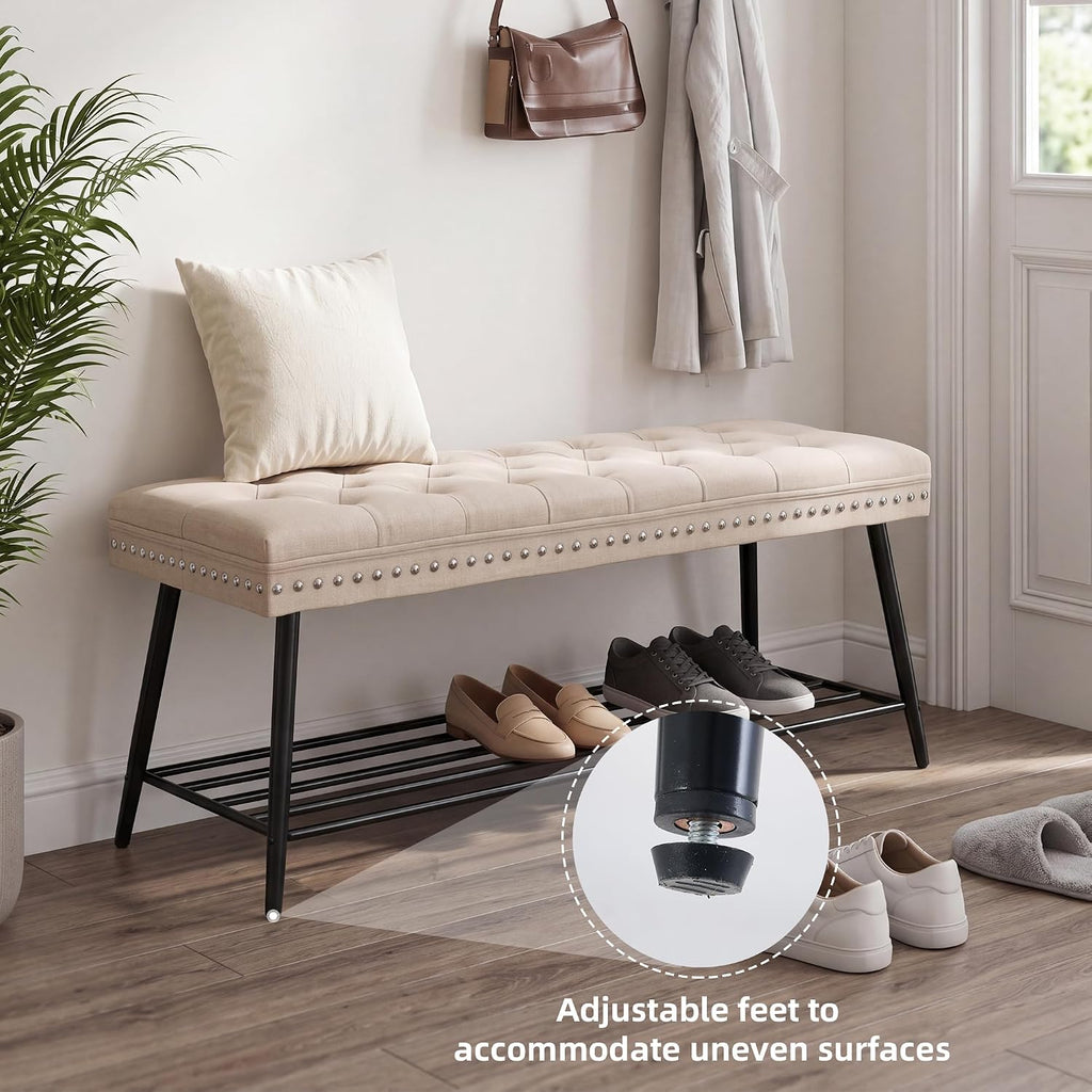 mistpople thick cushioned shoe bench, entryway bench with, package contents