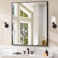 Black Bathroom Mirror for Wall, 30x36 Inch Rectangle