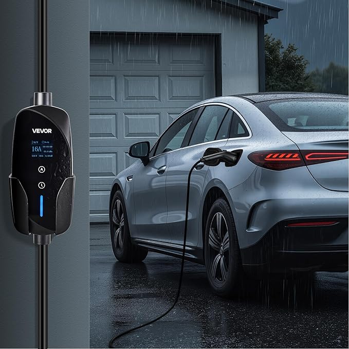 VEVOR Level 1&2 EV Charger, 16 Amp Adjustable Current, Electric Vehicle