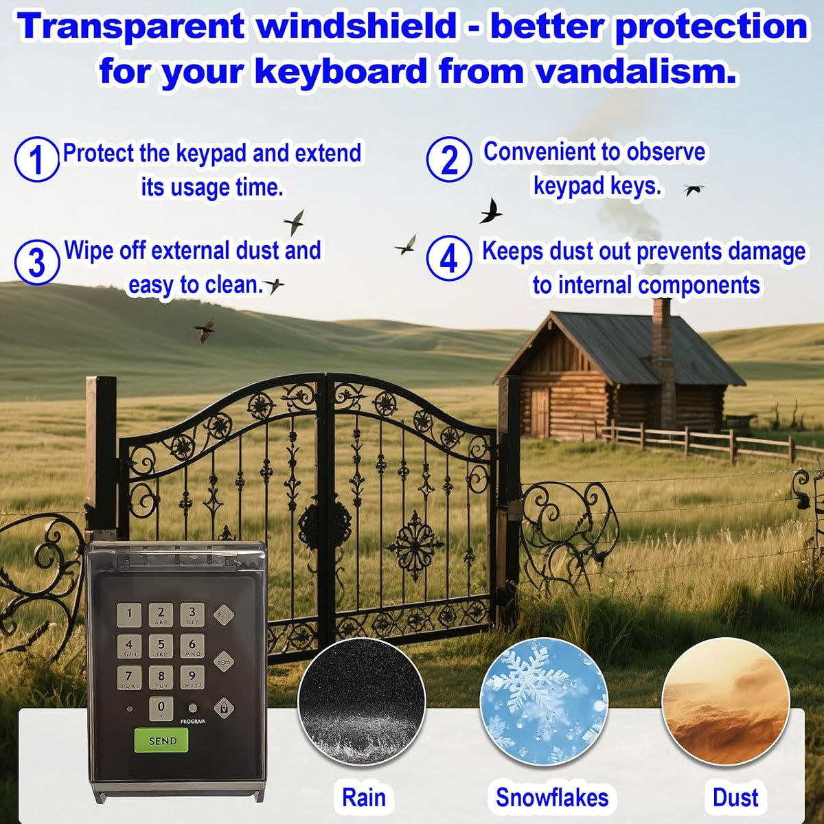 gh ost gate opener keypad axwk wireless waterproof, close-up detail