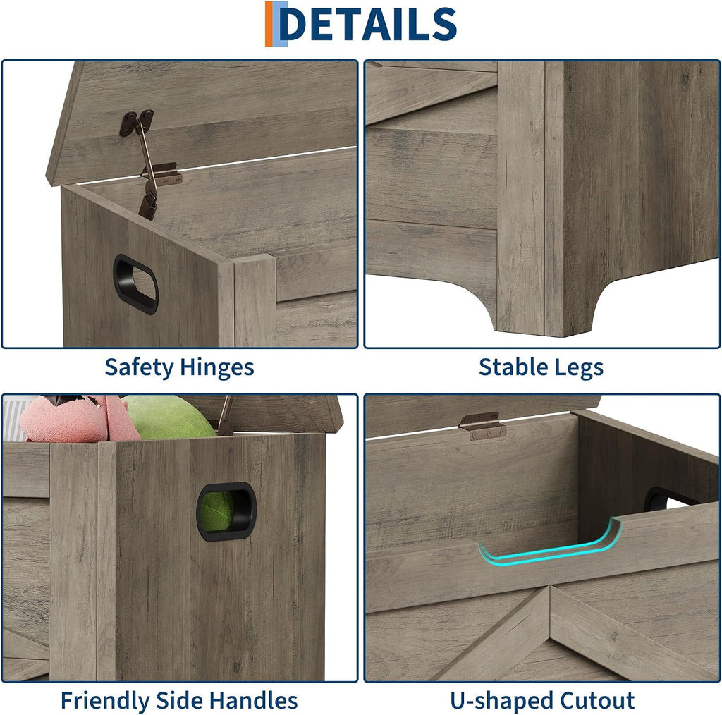 garveehome 23.6 in storage chest, wooden storage bench, package contents