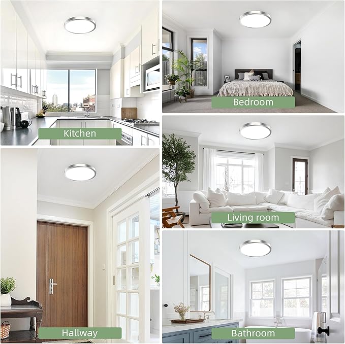 hykolity 2 Pack 12 Inch Selectable CCT LED Round Flat Panel Light, 24W
