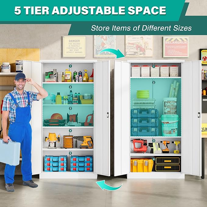 SISESOL Wide & Deep Metal Storage Storage Cabinet