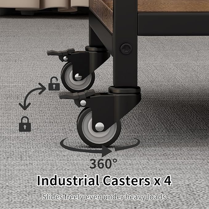 Vokumba 2 Tier Under Desk Printer Stand, Large Printer Table