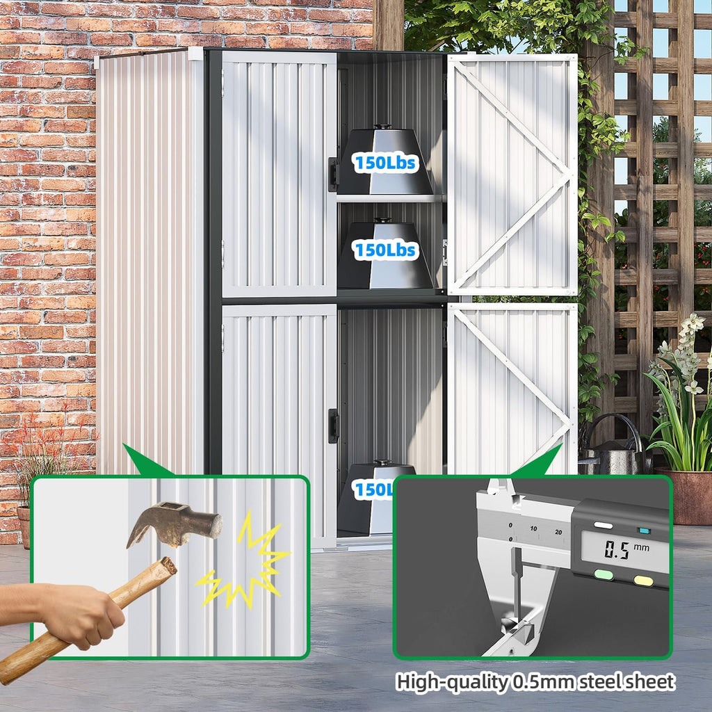 AECOJOY Outdoor Storage Cabinet Waterproof, 70'' Large Vertical with Floor