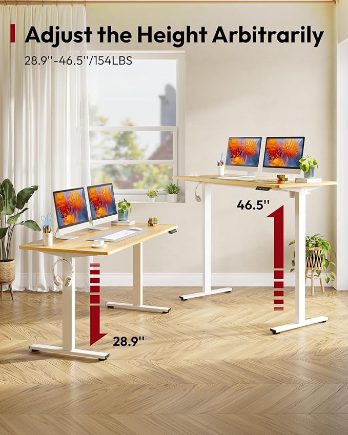 SANODESK Electric Standing Desk 60 x 24 Inches Whole-Piece Desktop Height