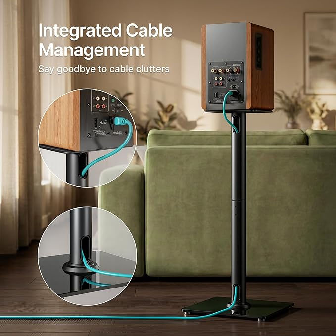 PEGZONE Speaker Stands Pair for Surround Sound, 55 LBS Capacity, 30.1 inch