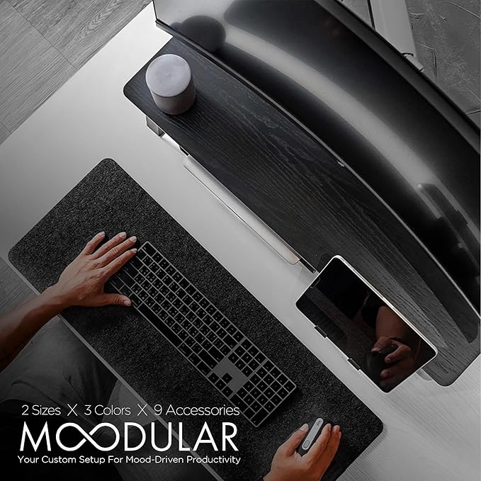 ULTRARM Moodular Wooden Monitor Stand 33.4” Desk Organizer