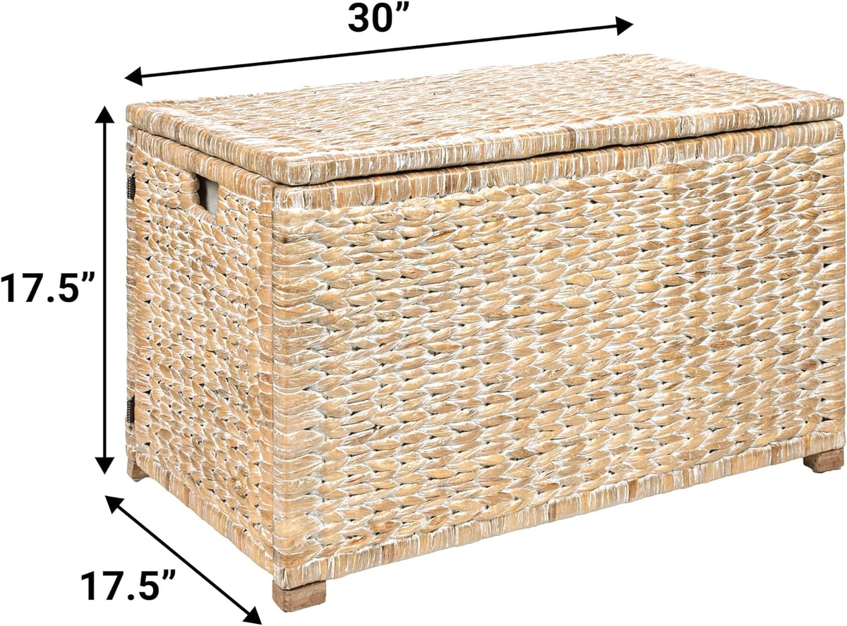 eyely mph9005c amanda wicker weave 30" storage trunk, close-up detail