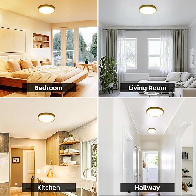 hykolity 12 Inch Selectable CCT LED Round Flat Panel Light, 24W (2 Pack)