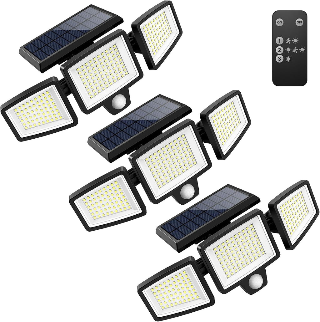 Tuffenough Solar Outdoor Lights 2500LM 210 LED Security Lights (3 Packs)