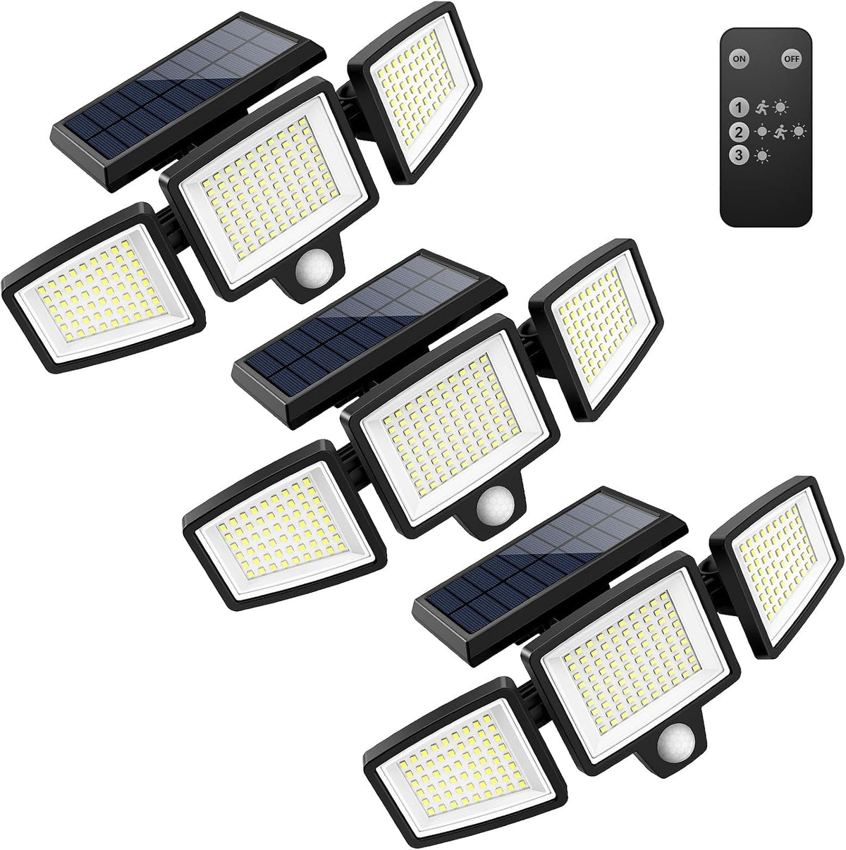 Tuffenough Solar Outdoor Lights 2500LM 210 LED Security Lights (3 Packs)