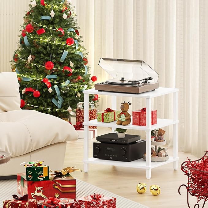 3-Tier AV Media Player Stand, Modern Stereo Cabine, Game Console Shelf