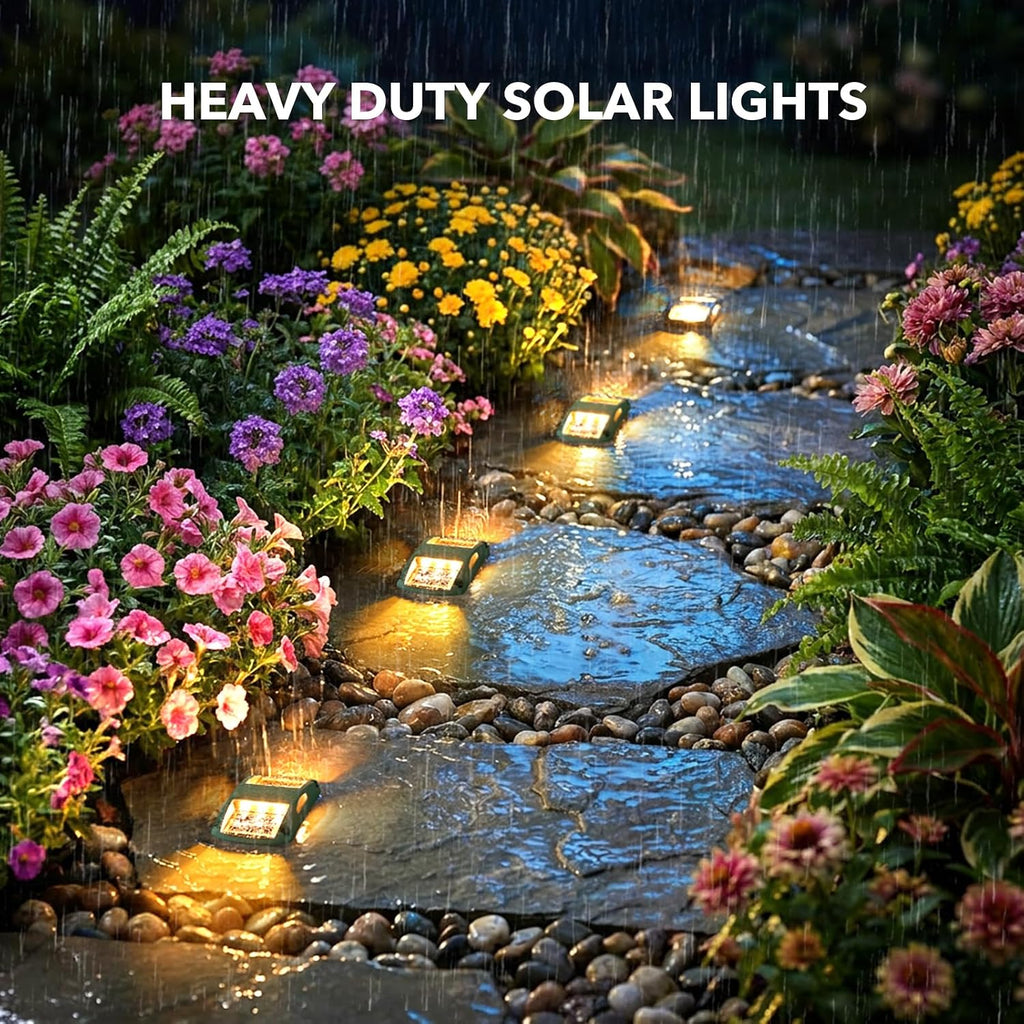 agptek solar driveway lights 4 pack, outdoor deck, package contents