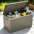 Outdoor Deck Storage Box,Waterproof Grey,260 Gallon