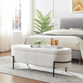 FiveWillowise 52 Inch Sherpa Storage Ottoman Bench,End of Bed Bench