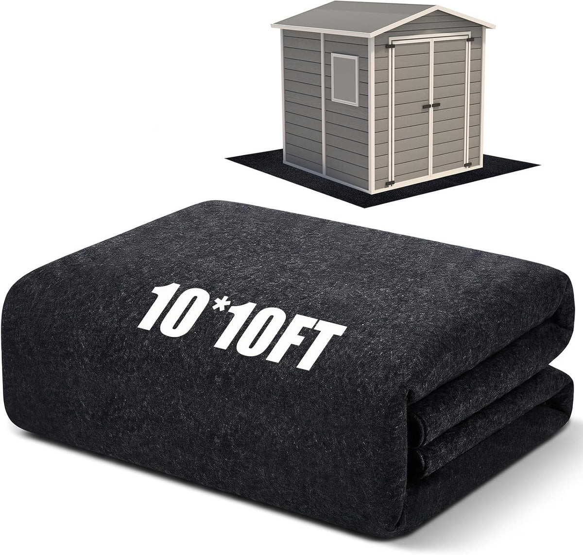 Shed Floor Mat 10 x 10 ft, PE Backing for Garage, Carport and Workshop
