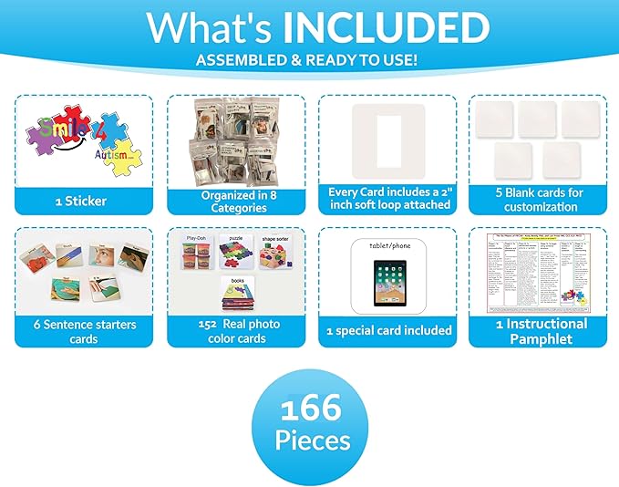 Smile4Autism Large 2"x2" Loose Visual Picture Cards, Receptive and Expressive
