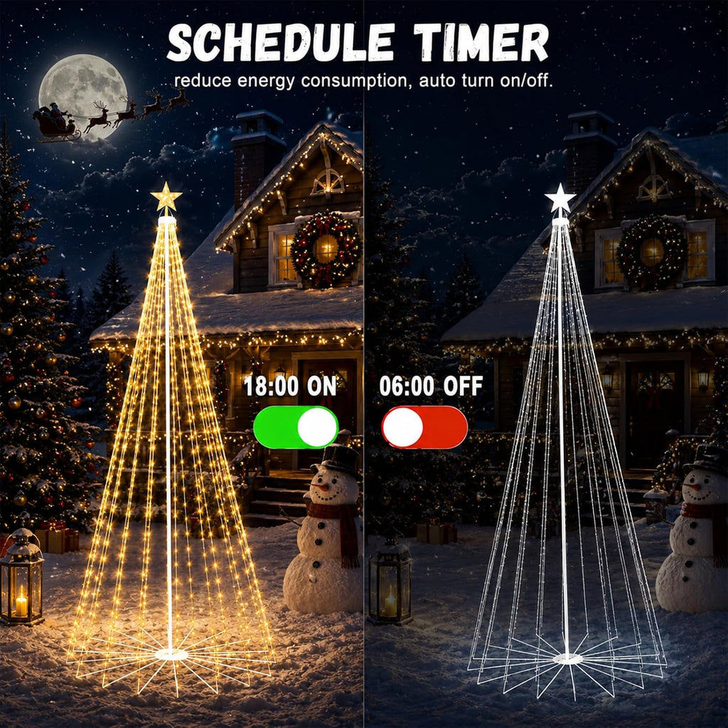10FT Smart Outdoor Halloween Tree Lights Pop Up with Star