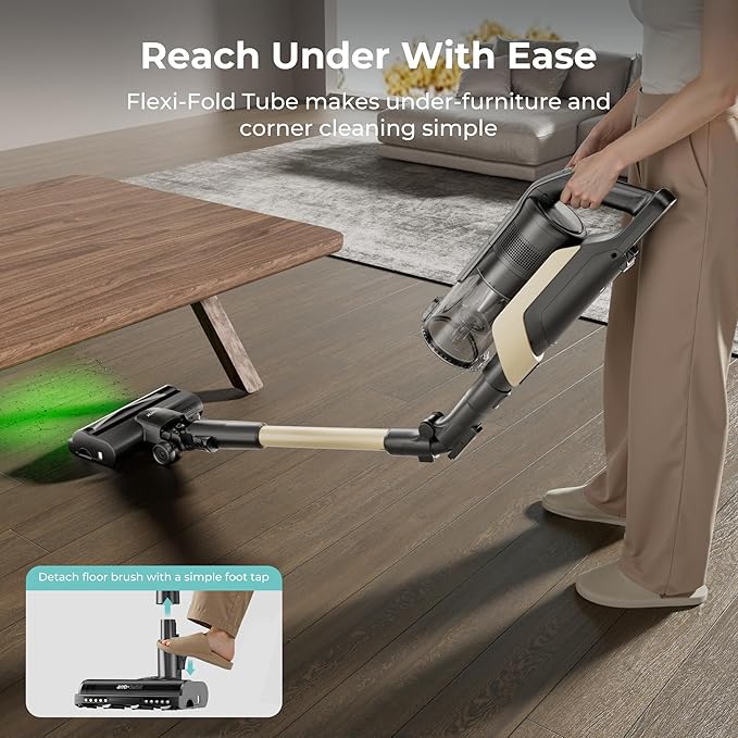 Candy Cordless Stick Vacuum Cleaner, 320AW Powerful Suction, 100min Runtime