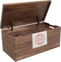 Amish Made Wooden Storage Chest Trunk Box with Lid and Handles for Bedroom, Blanket, Clothes, Anti-Slam Hinges, Handmade, Rustic, Walnut Wood, Natural Stain, 42"