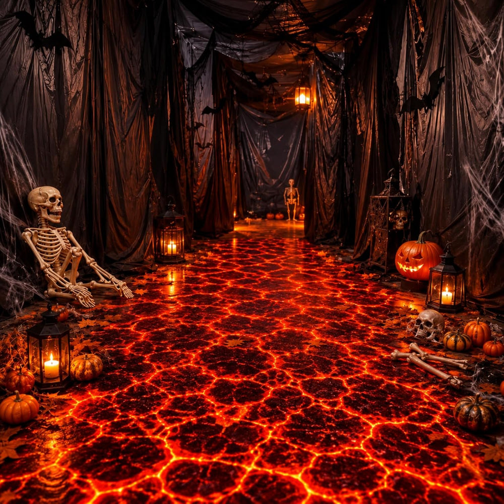 Tegeme 100Ft x 54 in Halloween Lava Tablecloth Roll Volcano Wall Backdrop