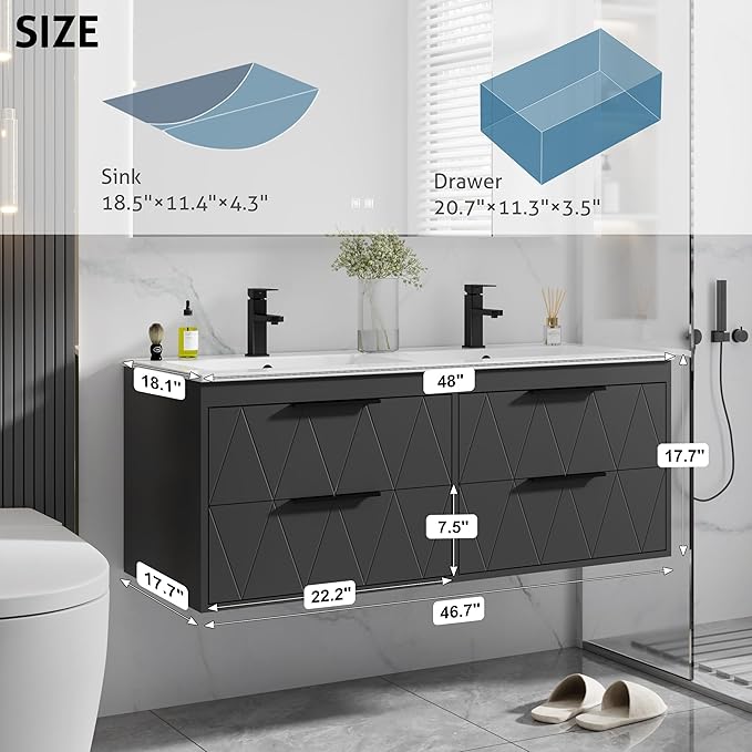 eclife 48" Bathroom Vanities Cabinet