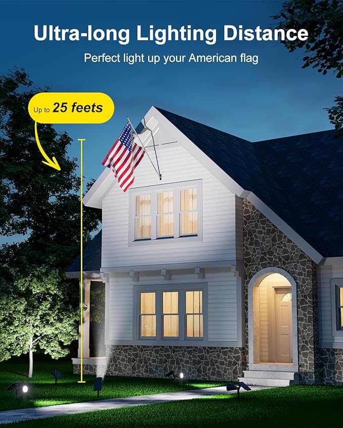 4 Pack Solar Spotlights Outdoor Waterproof