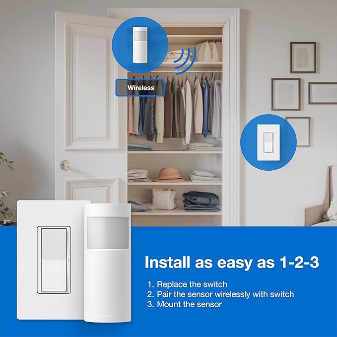 Lutron Wireless Motion Sensor and Claro Light Switch
