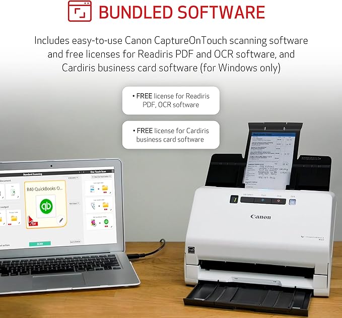 Canon imageFORMULA R40 Office Document Scanner Receipt Edition,