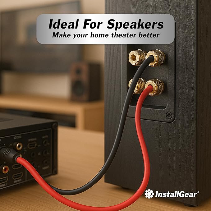 InstallGear 14 Gauge Speaker Wire - 100 Ft Copper Clad Aluminum Speaker Cable -