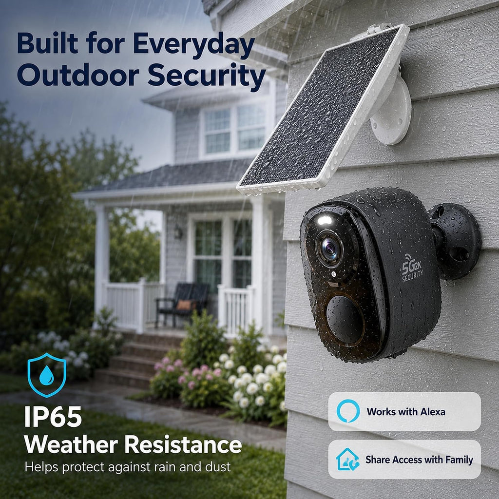 4Pack 5GHz/2.4G Security Cameras Wireless Outdoor with Solar Panels