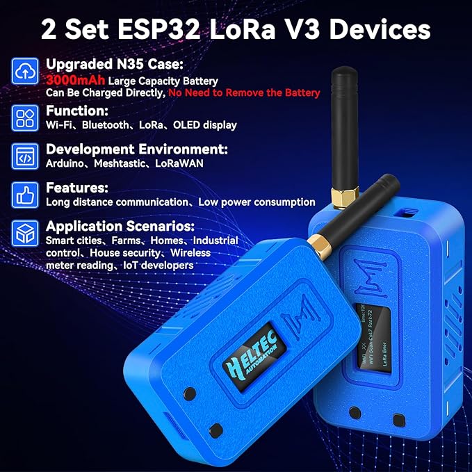 Meshnology 2 Set ESP32 Lo Ra V3 Module Board