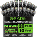 GEARit Cat 6 Ethernet Cable Pack (20-Pack)