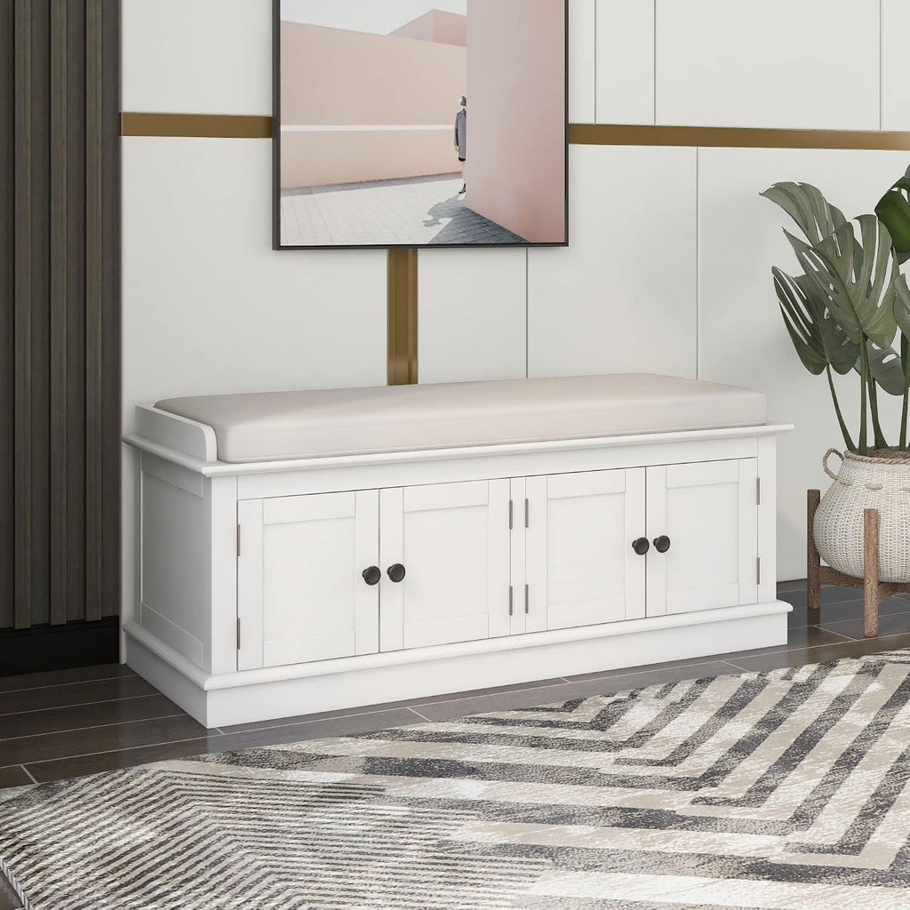 merax modern rustic wood shoe bench with removable, close-up detail
