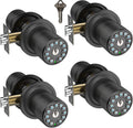 iulock Smart Door Knob with Keypad and Key, Keyless Entry Door Lock with Rubber (4 Pack)