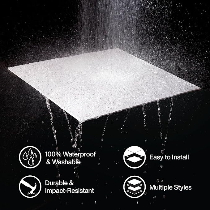 Genesis 2ft x 2ft Stucco Pro Black Ceiling Tiles