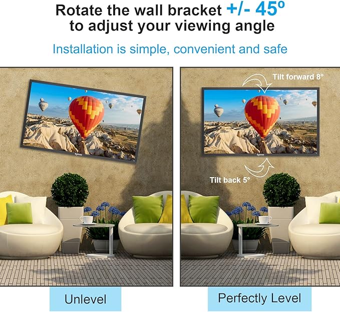 SYLVOX Full Motion Outdoor TV Wall Mount, Fits