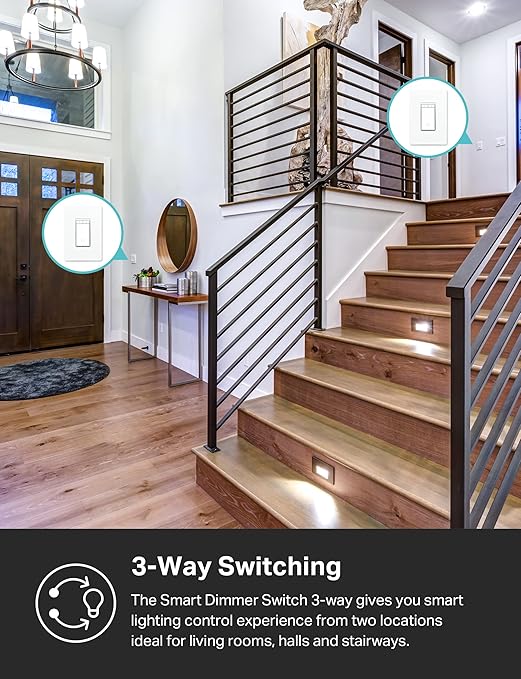 Kasa Smart 3 Way Dimmer Switch KIT, Dimmable Light Switch Compatible