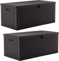 BTExpert Set of 2, 150 Gallon Extra Large Deck Box Outdoor Storage Container for Patio Furniture Cushions Garden Tools Pool Supplies Sports Equipment Waterproof Lockable Steel Rod Metal insert