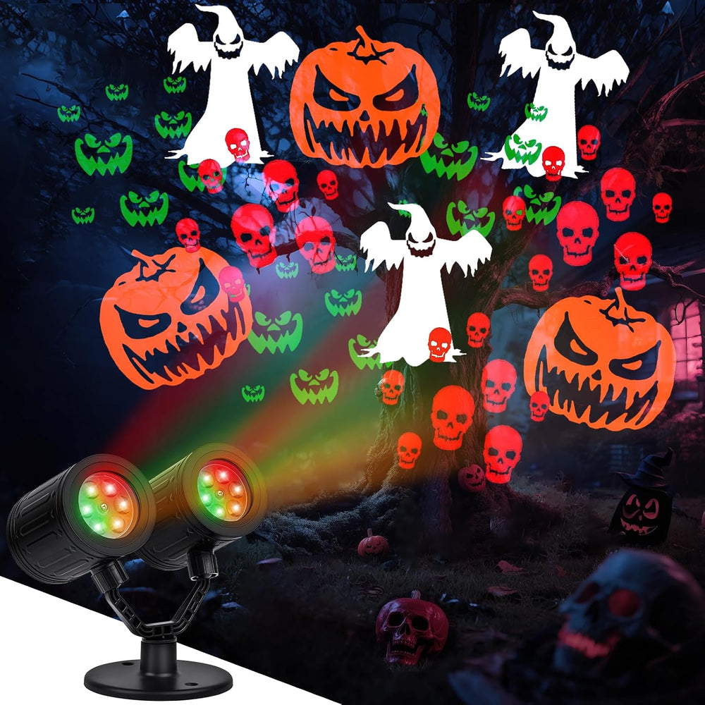 Halloween Projector Lights, Double Head Dynamic Halloween Projector Outdoor