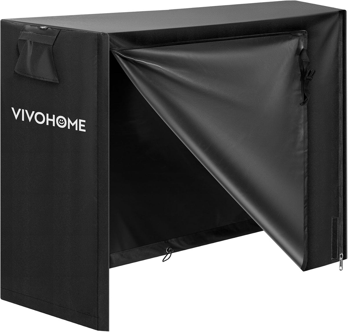 VIVOHOME 4ft Waterproof Outdoor Firewood Log Rack Cover, Black