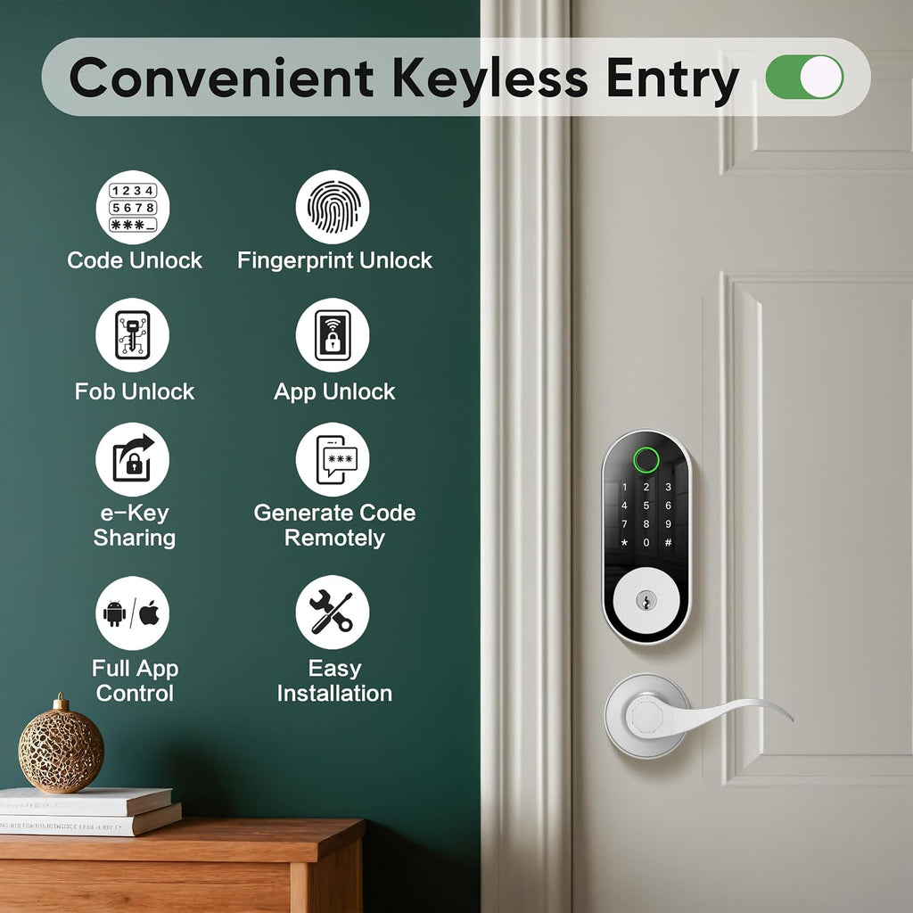 Fingerprint Smart Door Lock Keypad Deadbolt – Keyless Entry