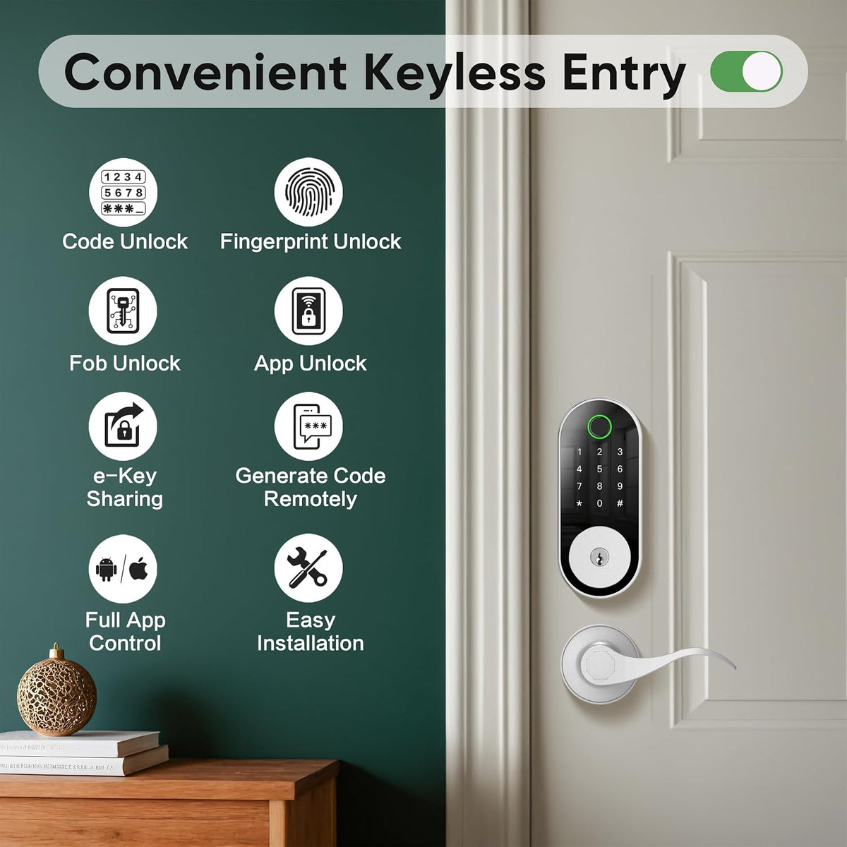 Fingerprint Smart Door Lock Keypad Deadbolt – Keyless Entry