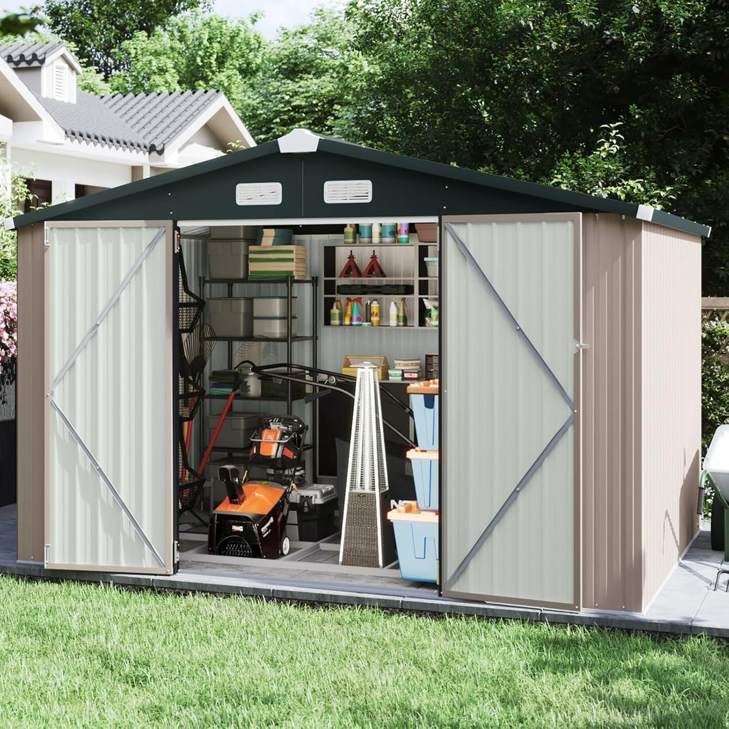 aoxun 8x10 ft shed outdoor storage shed with showing dimensions