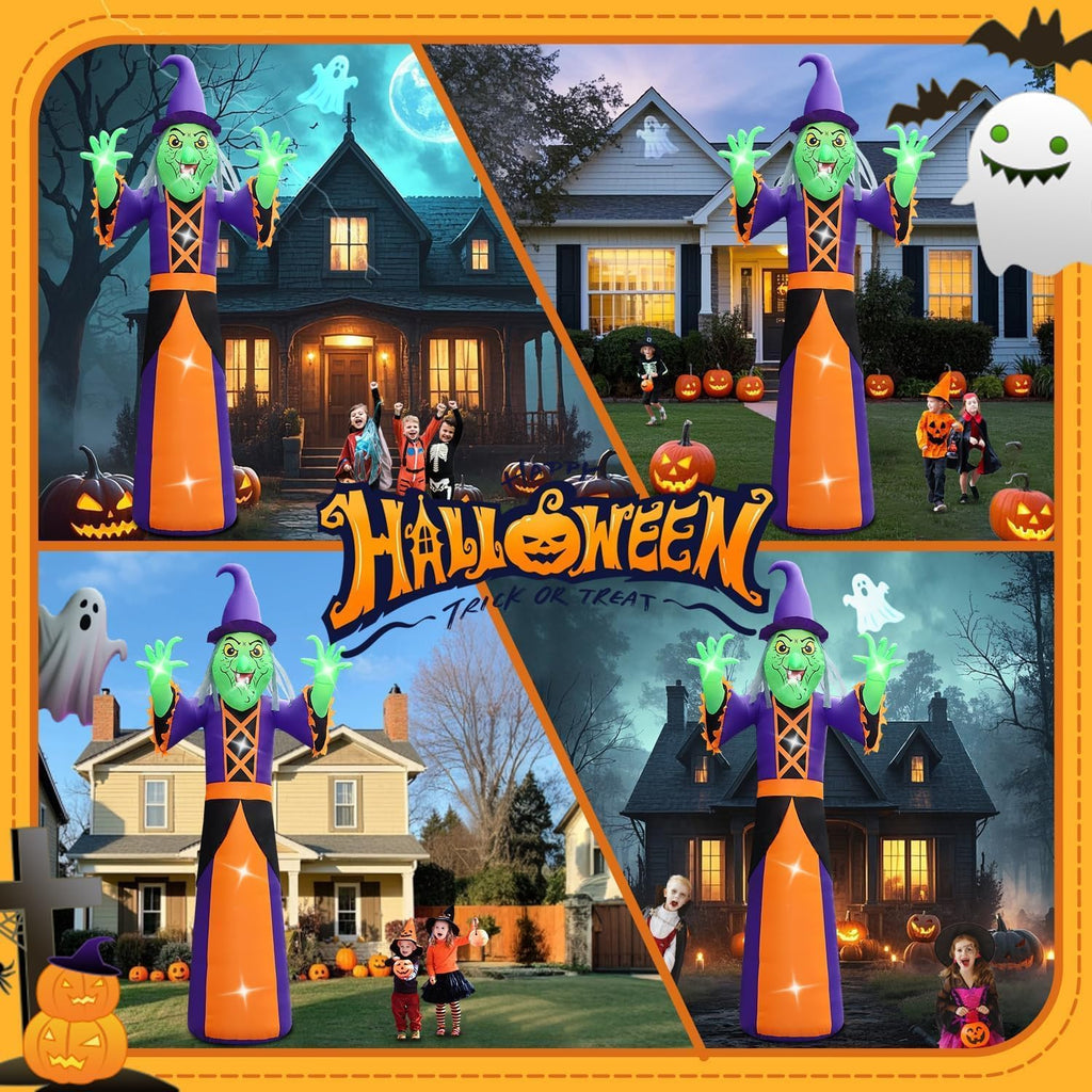 20FT Extra Large Outdoor Halloween Inflatables Decorations Witch Blow up