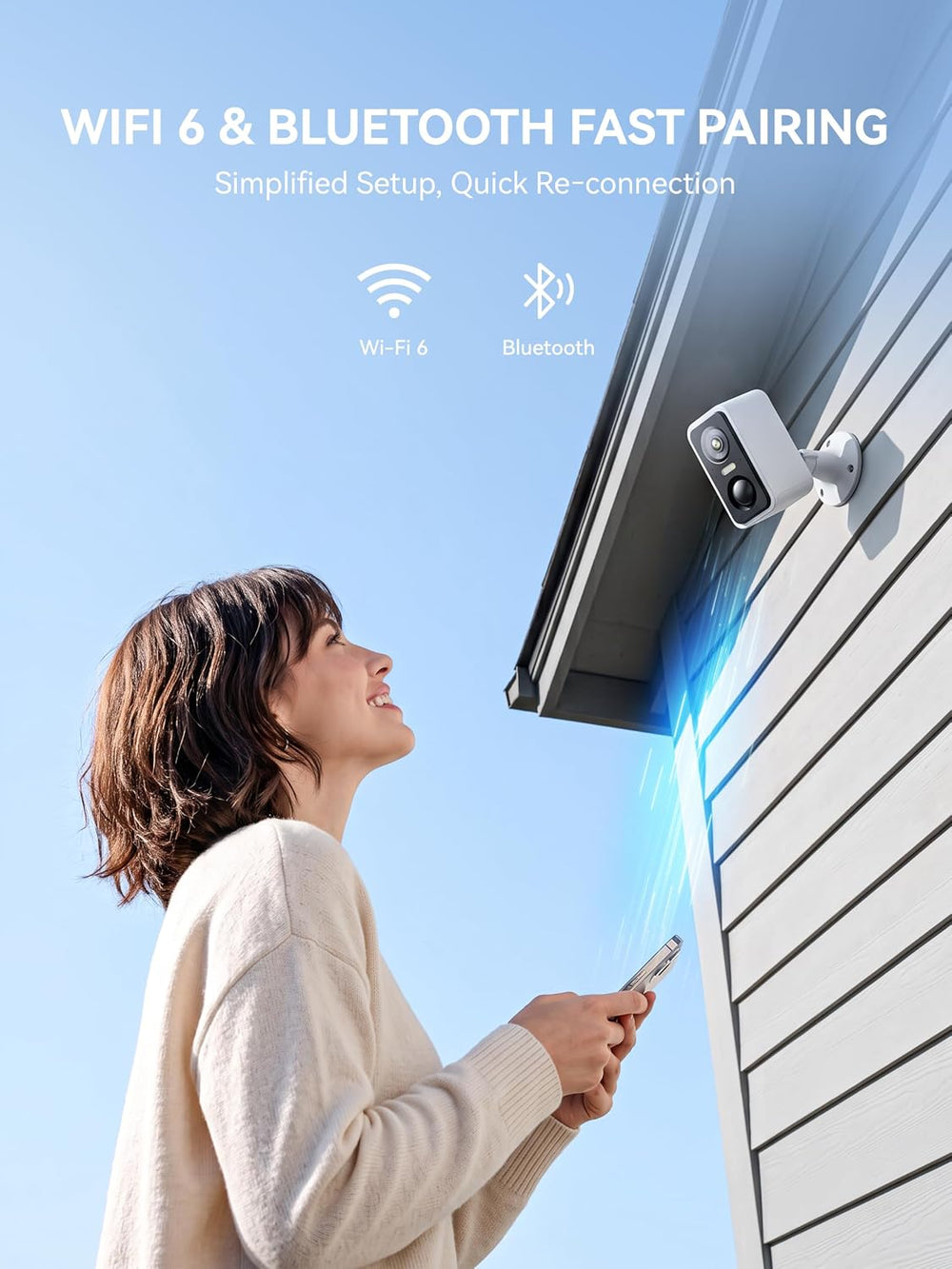 SITERWELL Solar Security Camera Wireless Outdoor 3MP WiFi,