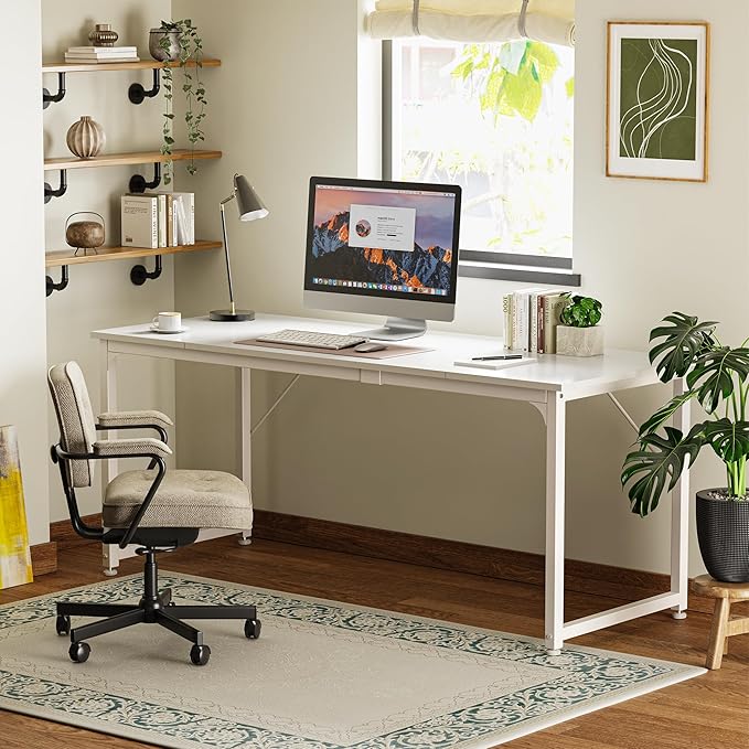 Huuger Computer Desk, 70 Inch Office Desk, Gaming Desk